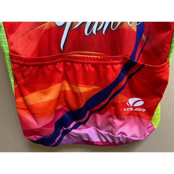 Voler Shirt Jersey Cycling Touring Full Zip Colorful Party Pardee Men's Size Lg - Picture 4 of 12